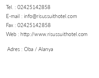 Risus Suit Hotel iletiim bilgileri